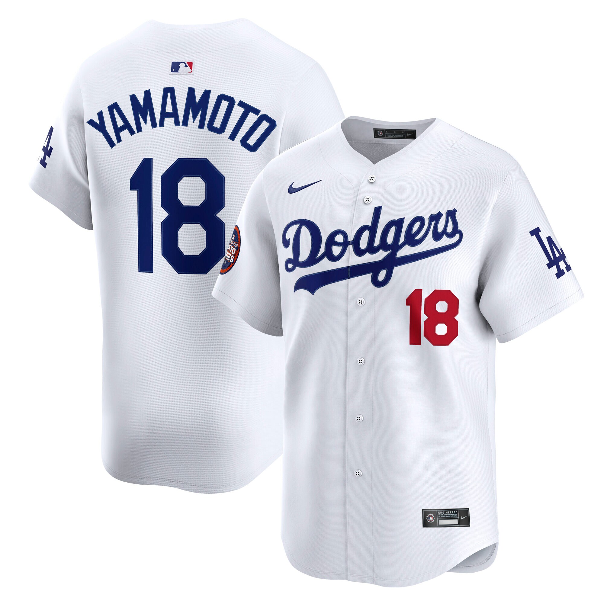 Men's Los Angeles Dodgers Yoshinobu Yamamoto White 2025 MLB World Tour: Tokyo Series Home Limited Player Jersey 