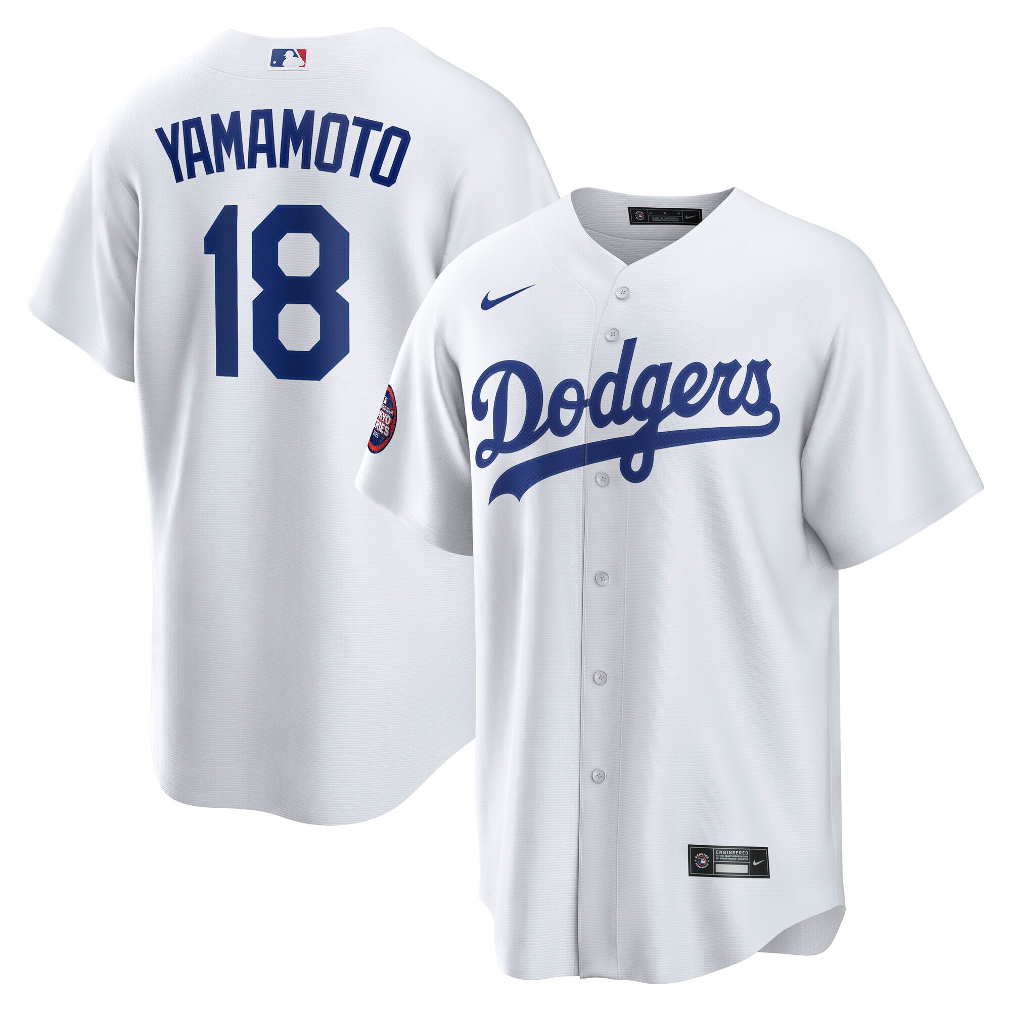 Men's Los Angeles Dodgers Yoshinobu Yamamoto White 2025 MLB World Tour: Tokyo Series Home Player Jersey 