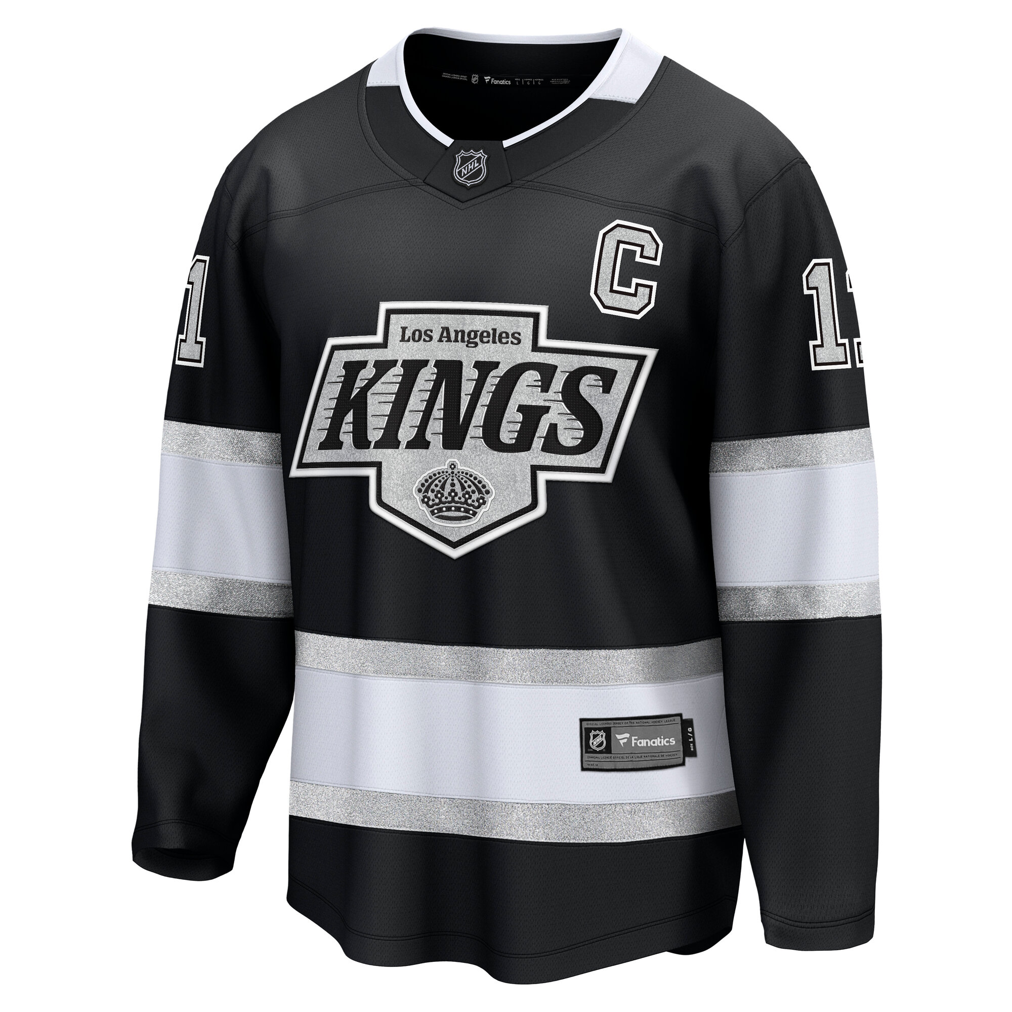Alternative view of Men's Los Angeles Kings Anze Kopitar Black Home Premier Breakaway Player Jersey - JS439 