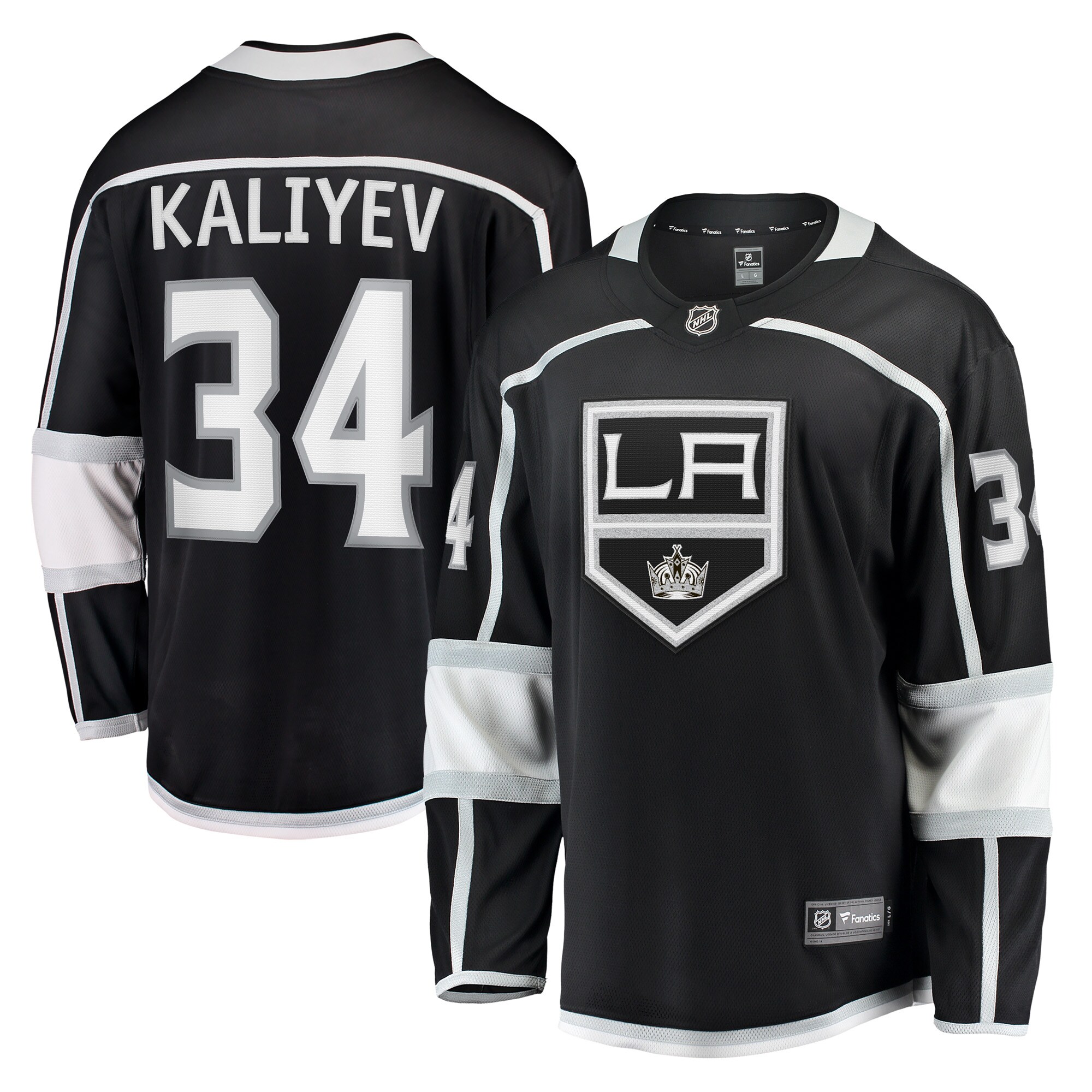 Men's Los Angeles Kings Arthur Kaliyev Black Home Breakaway Player Jersey - JS649 