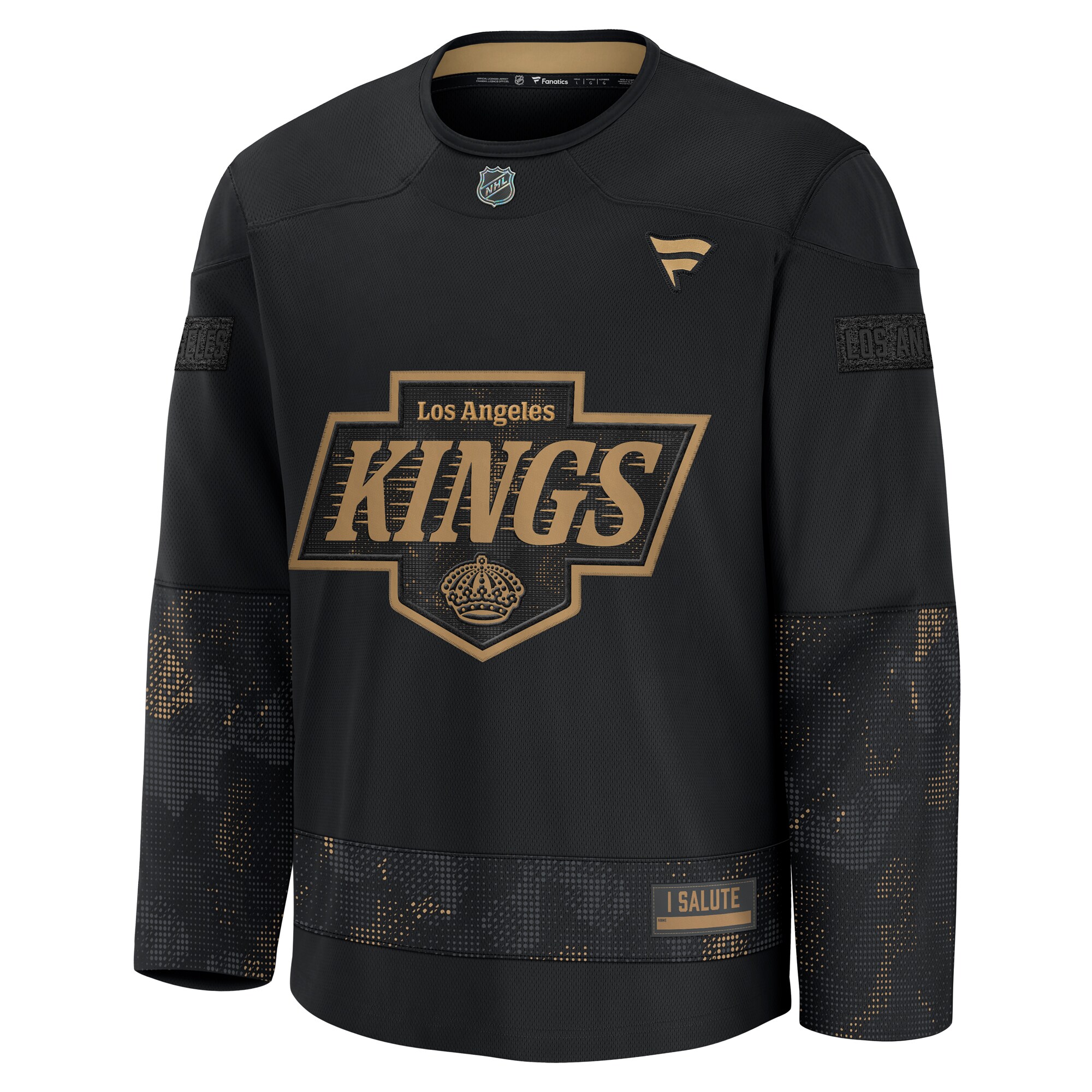 Alternative view of Men's Los Angeles Kings Black 2024 Military Appreciation Practice Jersey - JS211 