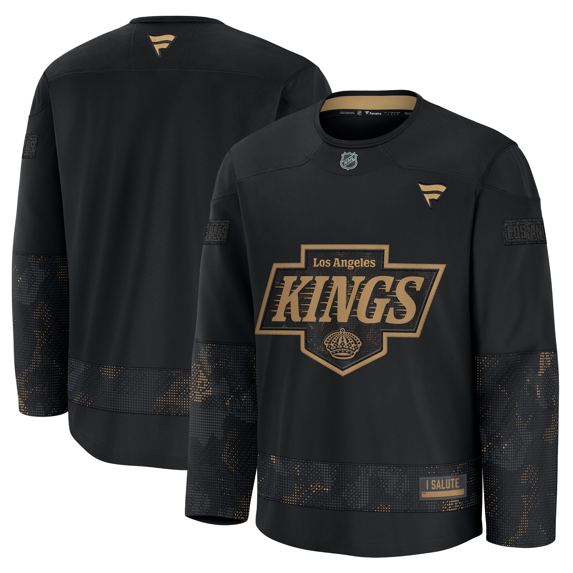 Men's Los Angeles Kings Black 2024 Military Appreciation Practice Jersey - JS211 