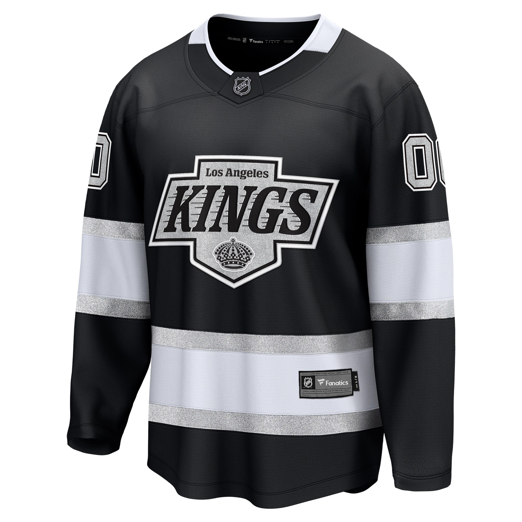Alternative view of Men's Los Angeles Kings Black Home Breakaway Custom Jersey - JS515 