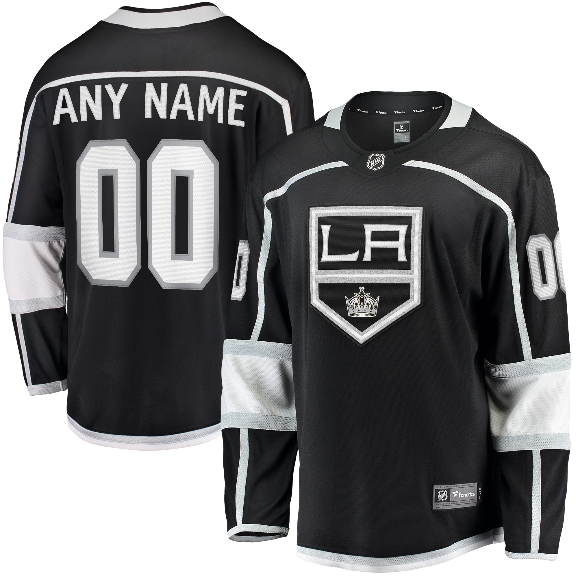 Men's Los Angeles Kings Black Home Breakaway Custom Jersey - JS595 