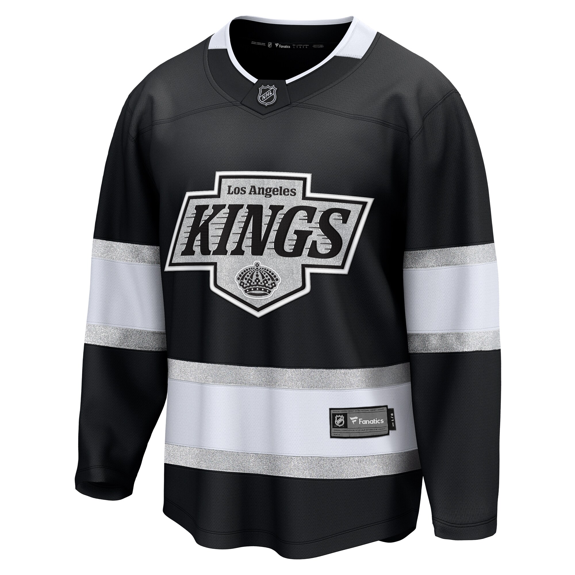 Alternative view of Men's Los Angeles Kings Black Home Breakaway Jersey - JS974 