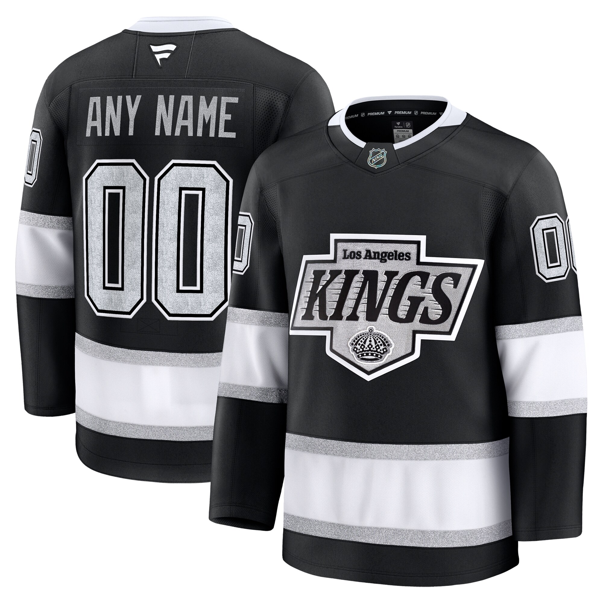 Men's Los Angeles Kings Black Home Premium Custom Jersey - JS805 