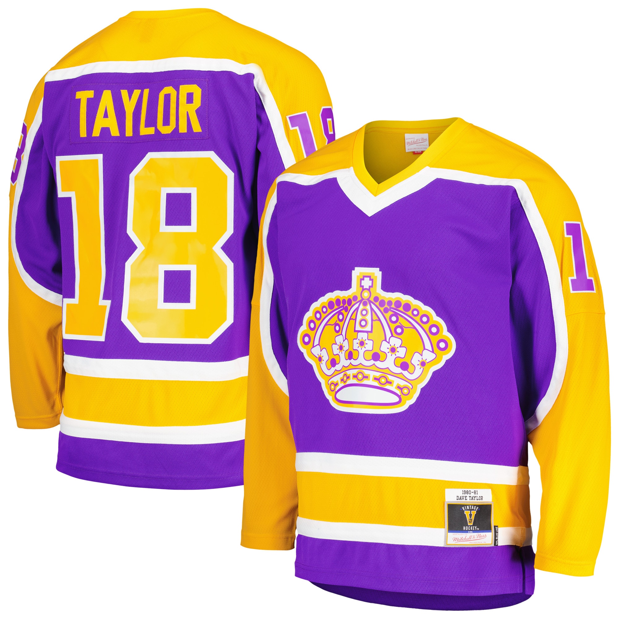 Men's Los Angeles Kings Dave Taylor Mitchell & Ness Purple 1980/81 Blue Line Player Jersey - JS641 