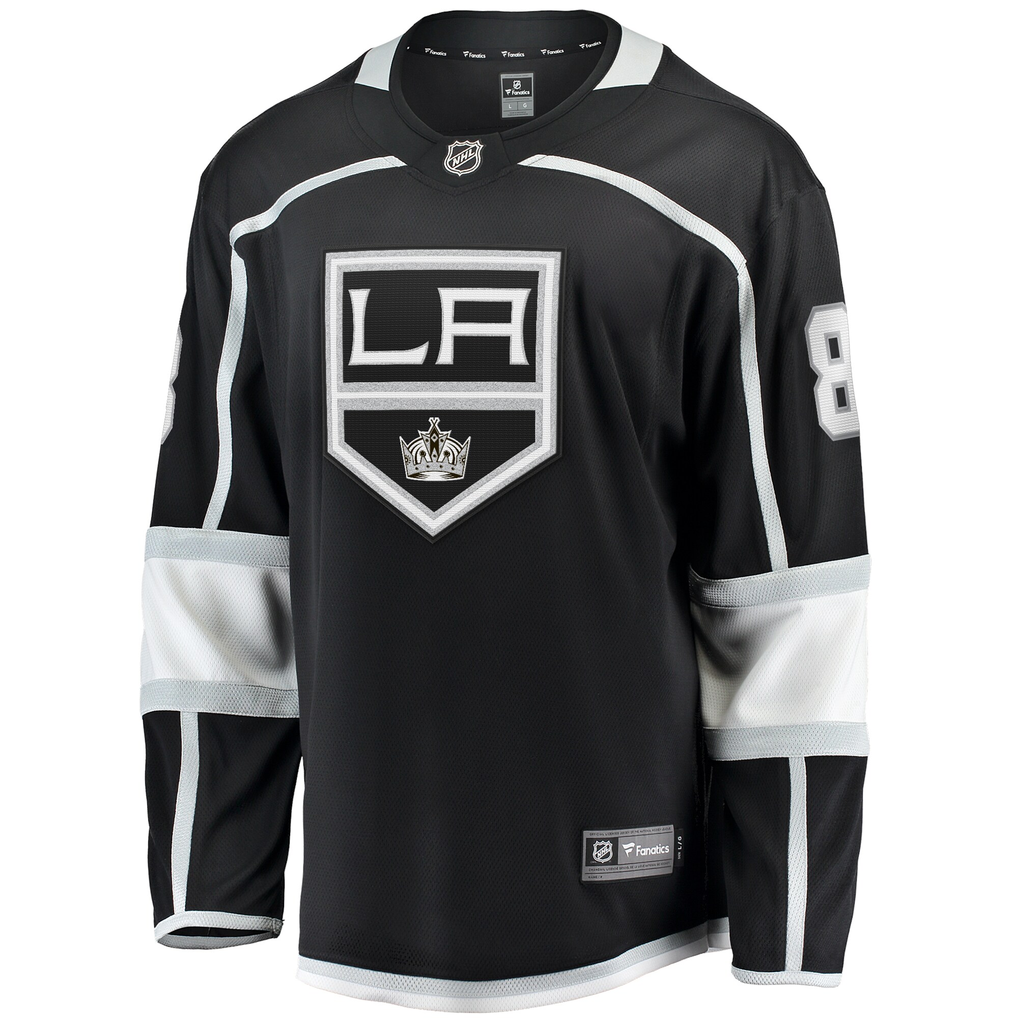 Alternative view of Men's Los Angeles Kings Drew Doughty Black Home Breakaway Jersey - JS647 