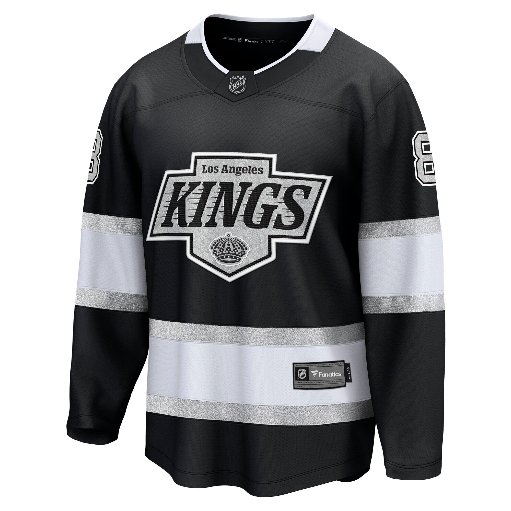 Alternative view of Men's Los Angeles Kings Drew Doughty Black Home Premier Breakaway Player Jersey - JS414 