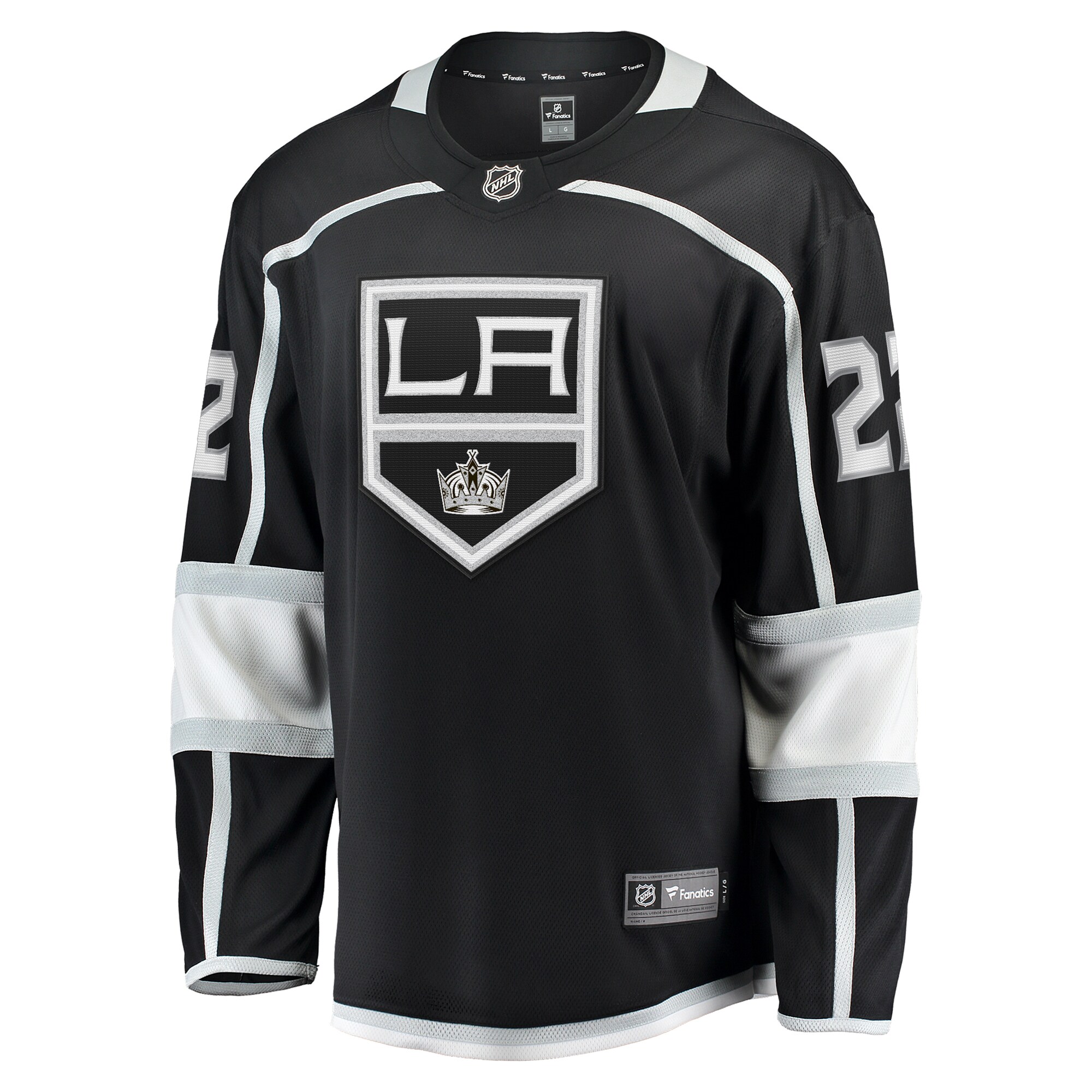 Alternative view of Men's Los Angeles Kings Trevor Lewis Black Home Breakaway Jersey - JS164 