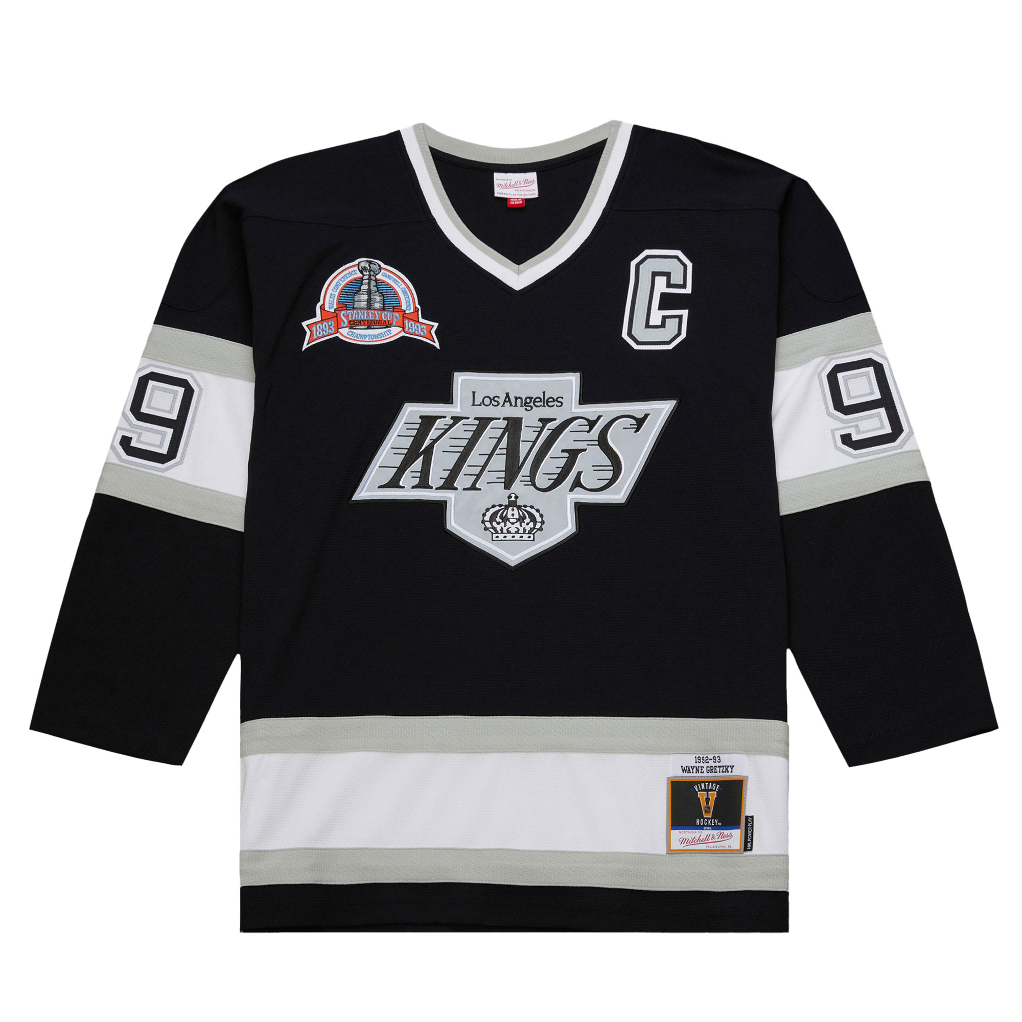 Alternative view of Men's Los Angeles Kings Wayne Gretzky Black 1992-93 Power Play Jersey - JS224 