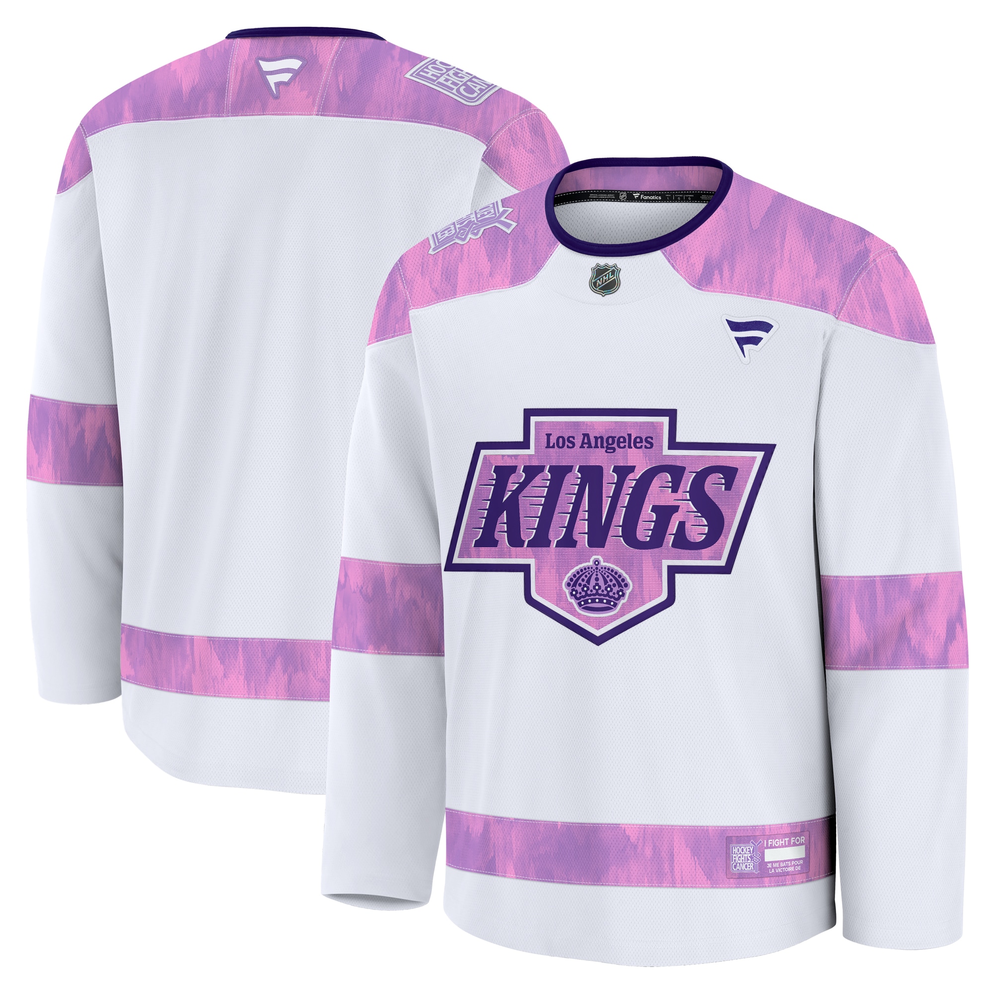Men's Los Angeles Kings White 2024 Hockey Fights Cancer Practice Jersey - JS407 