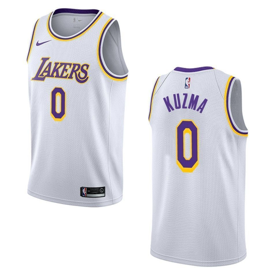 Men's Los Angeles Lakers 0 Kyle Kuzma Association Swingman Jersey - White - JS211 