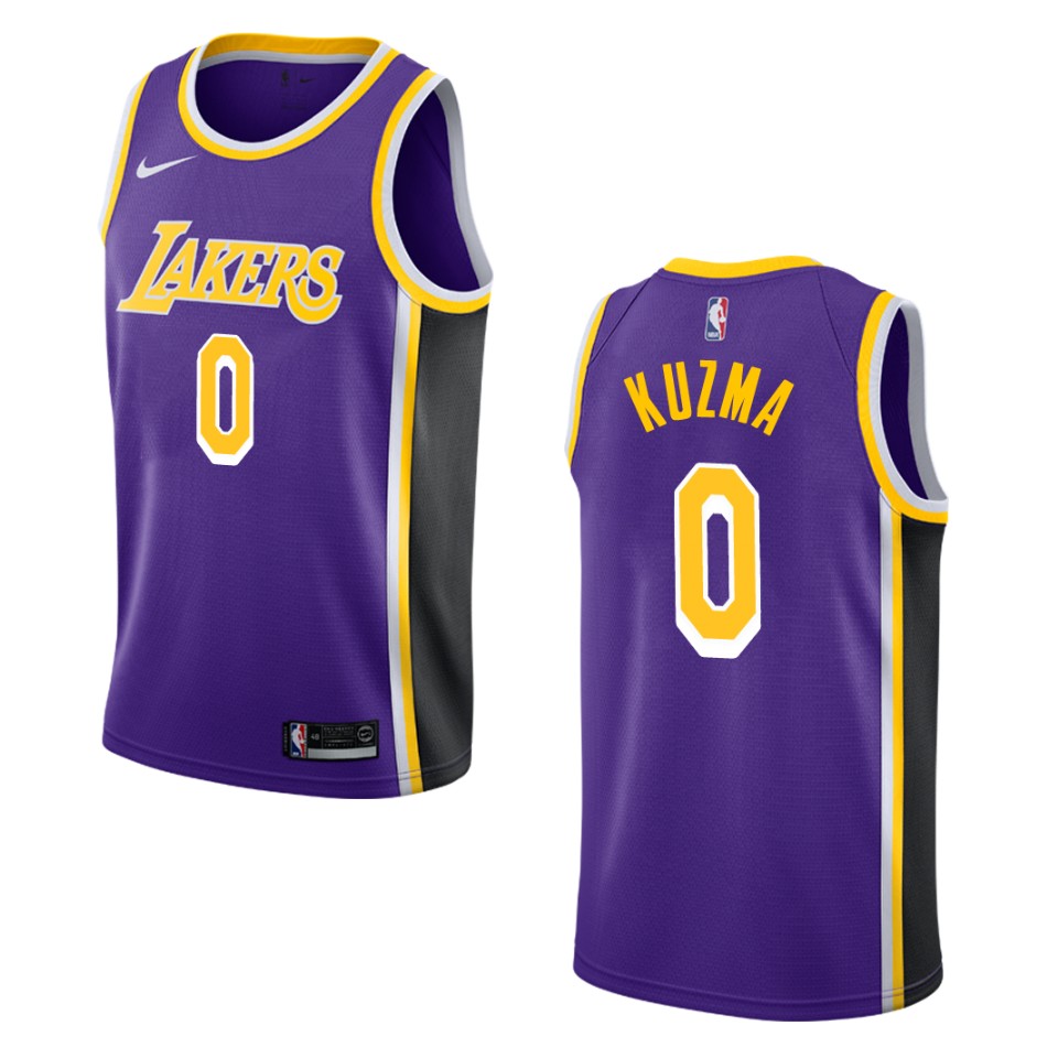 Men's Los Angeles Lakers #0 Kyle Kuzma Statement Swingman Jersey - Purple