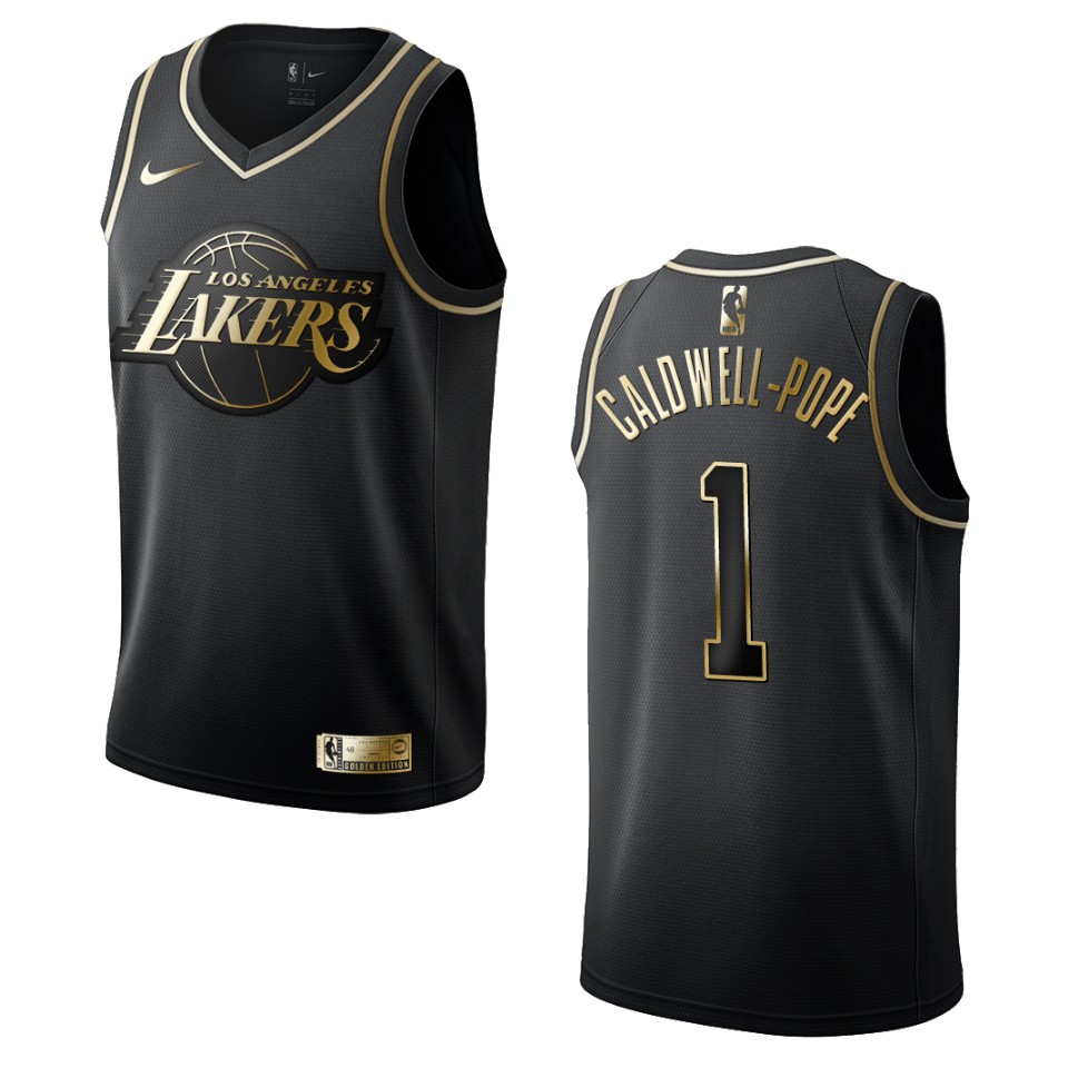 Men’s Los Angeles Lakers #1 Kentavious Caldwell-pope Golden Edition Jersey – Black