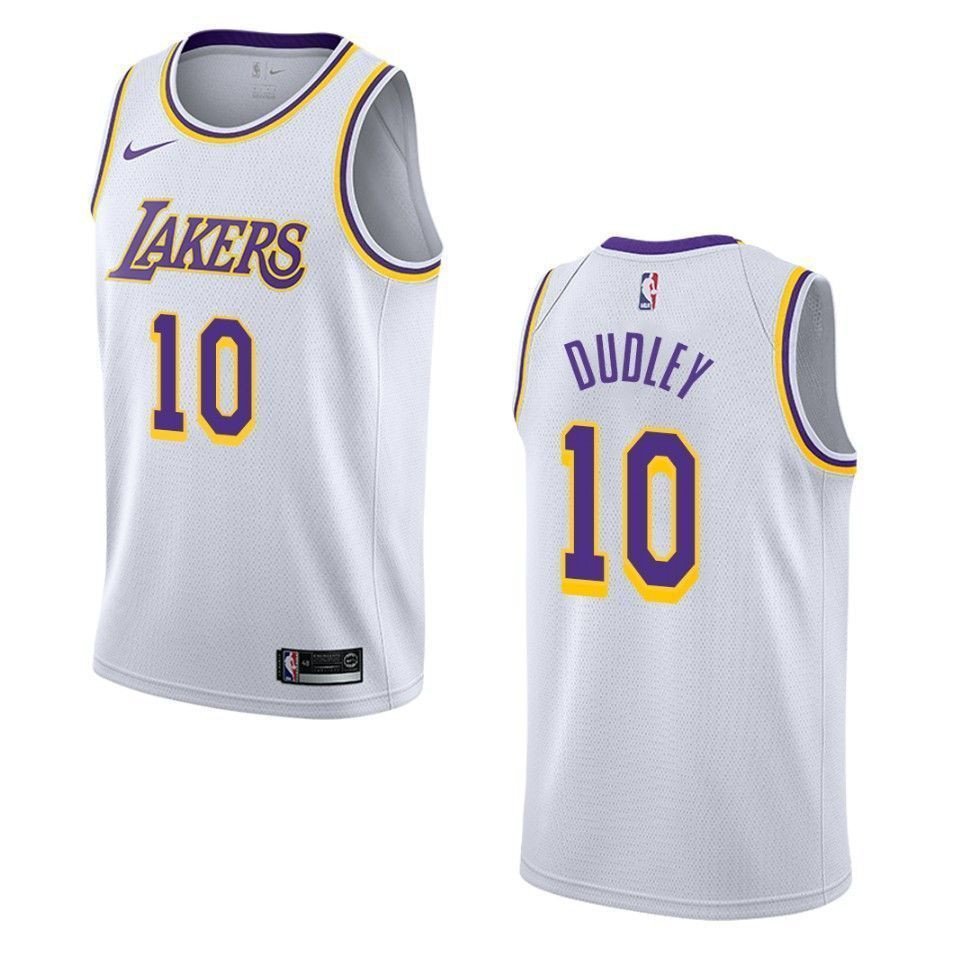 Men's Los Angeles Lakers 10 Jared Dudley Association Swingman Jersey - White - JS525 
