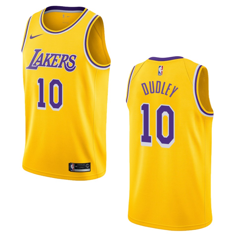 Men's Los Angeles Lakers #10 Jared Dudley Icon Swingman Jersey - Gold