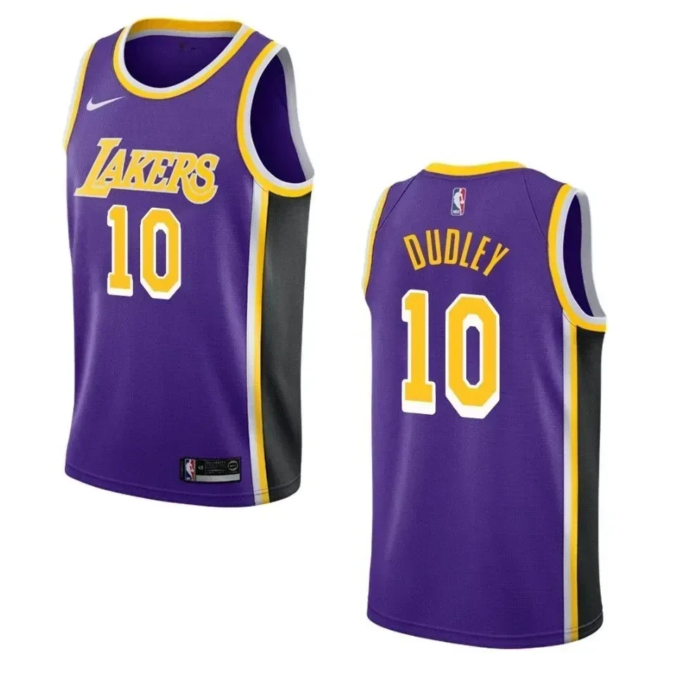 Men's Los Angeles Lakers 10 Jared Dudley Statement Swingman Jersey - Purple - JS860 