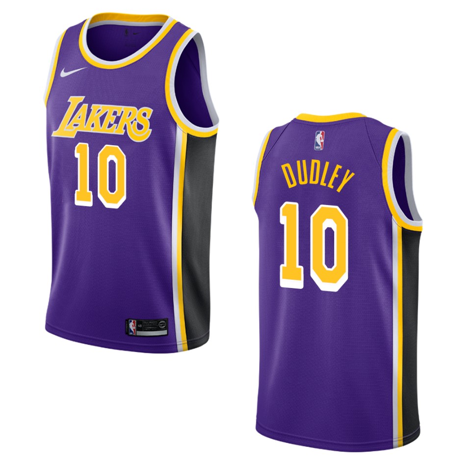 Men's Los Angeles Lakers #10 Jared Dudley Statement Swingman Jersey - Purple