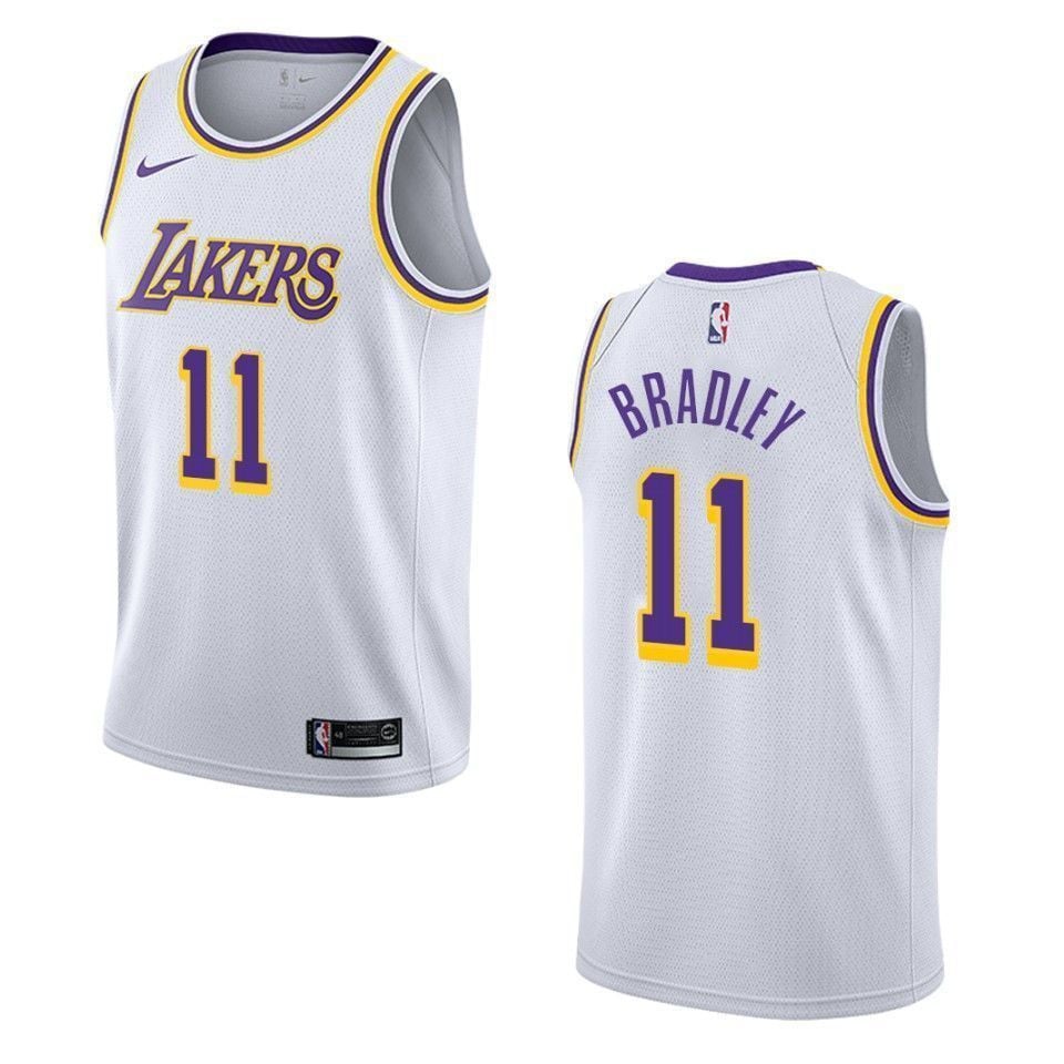 Men's Los Angeles Lakers 11 Avery Bradley Association Swingman Jersey - White - JS472 