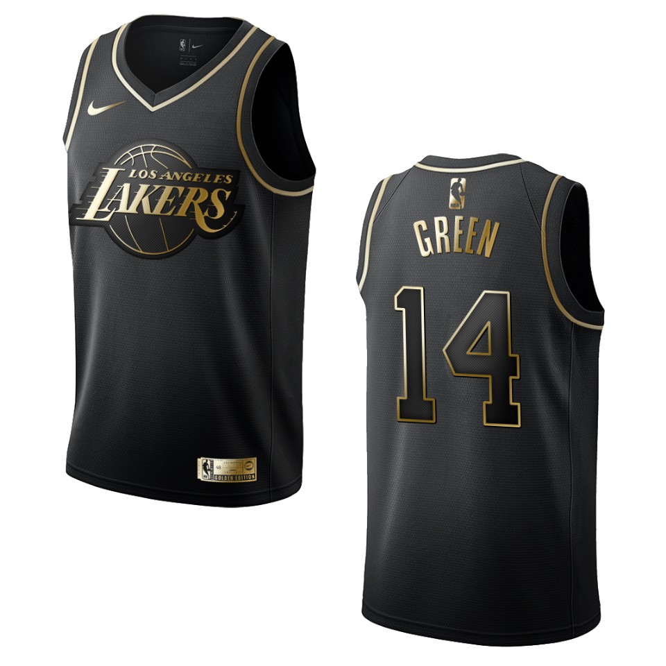 Men’s Los Angeles Lakers #14 Danny Green Golden Edition Jersey – Black