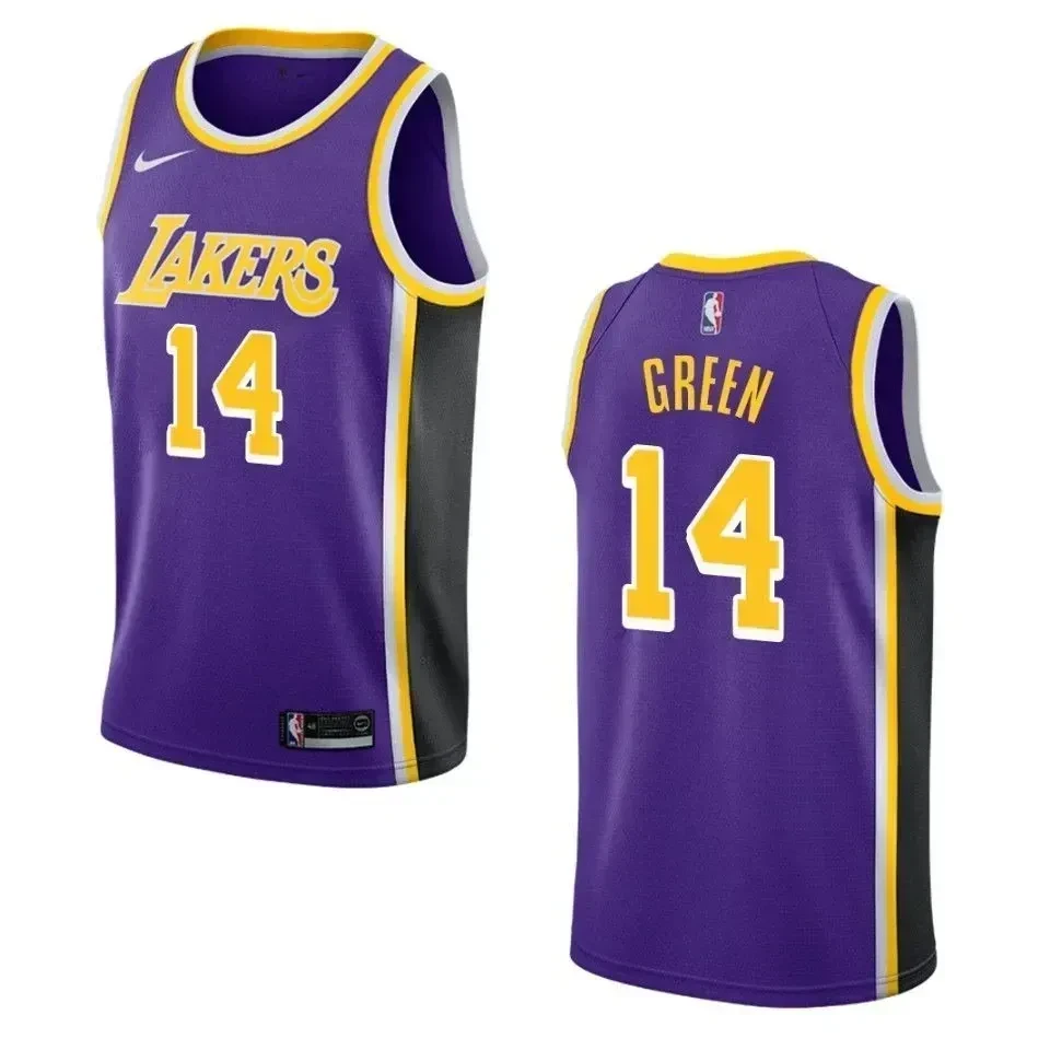 Men's Los Angeles Lakers 14 Danny Green Statement Swingman Jersey - Purple - JS469 