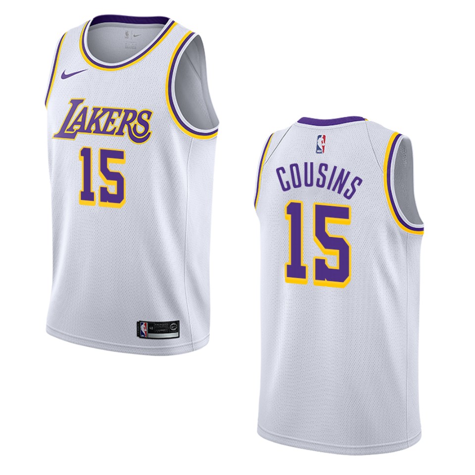 Men's Los Angeles Lakers #15 Demarcus Cousins Association Swingman Jersey - White