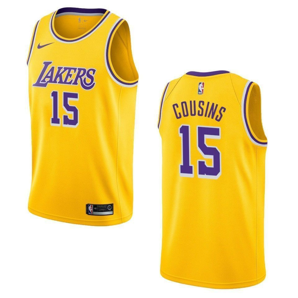Men's Los Angeles Lakers 15 Demarcus Cousins Icon Swingman Jersey - Yellow - JS392 