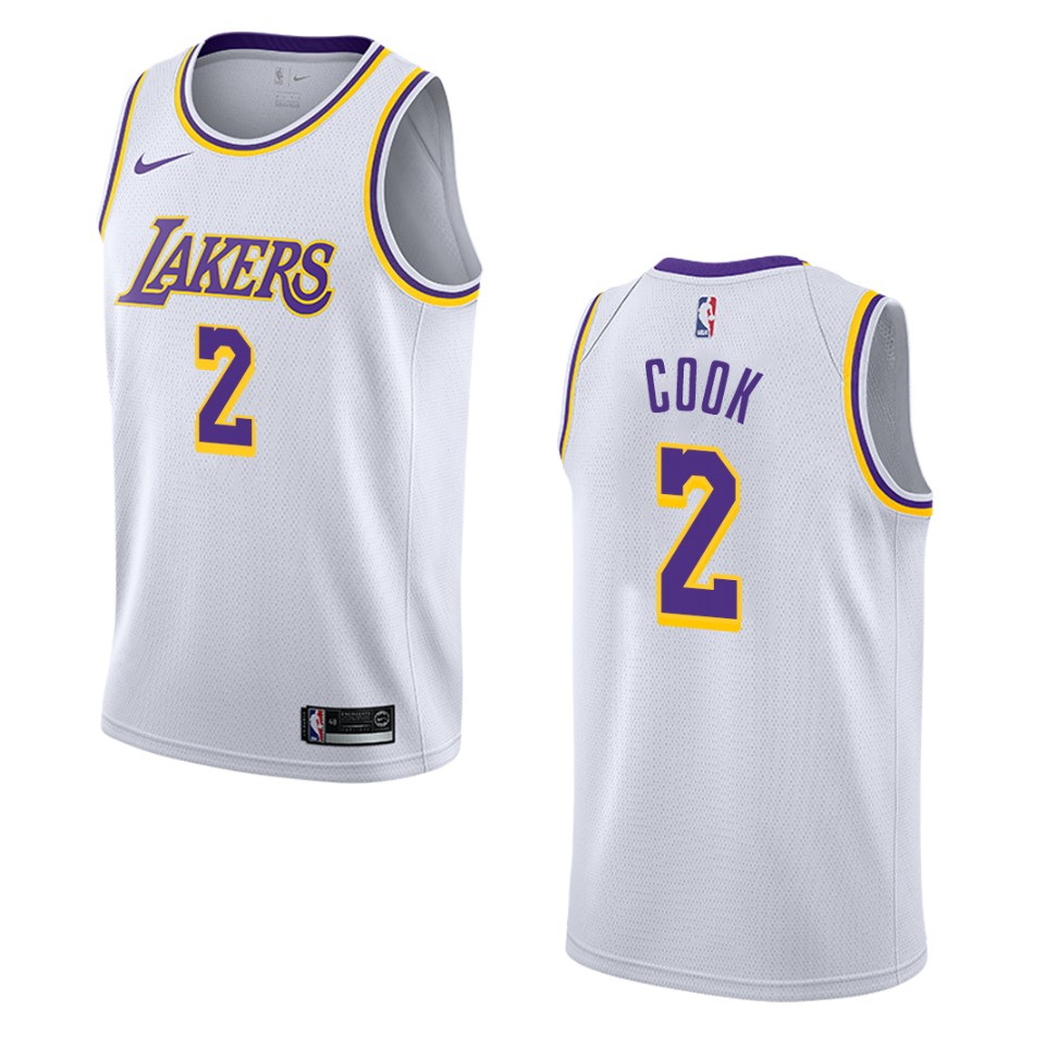 Men's Los Angeles Lakers #2 Quinn Cook Association Swingman Jersey - White