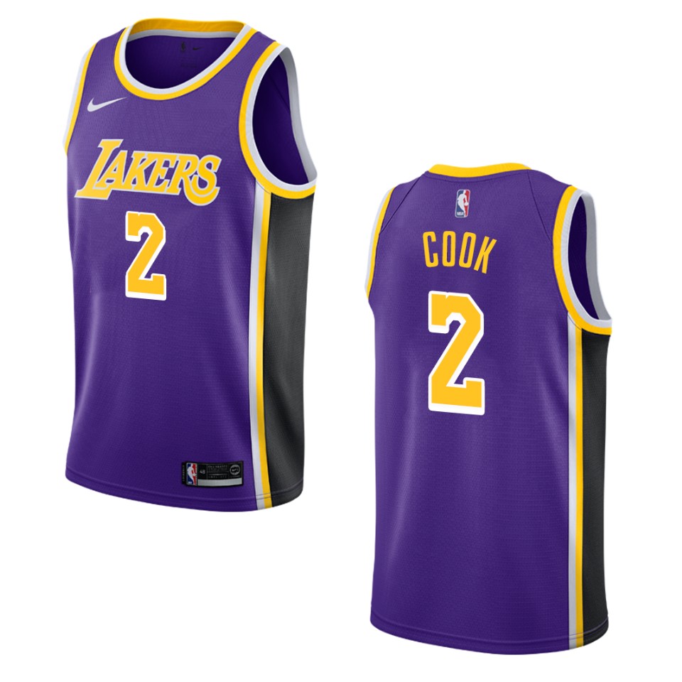 Men's Los Angeles Lakers #2 Quinn Cook Statement Swingman Jersey - Purple