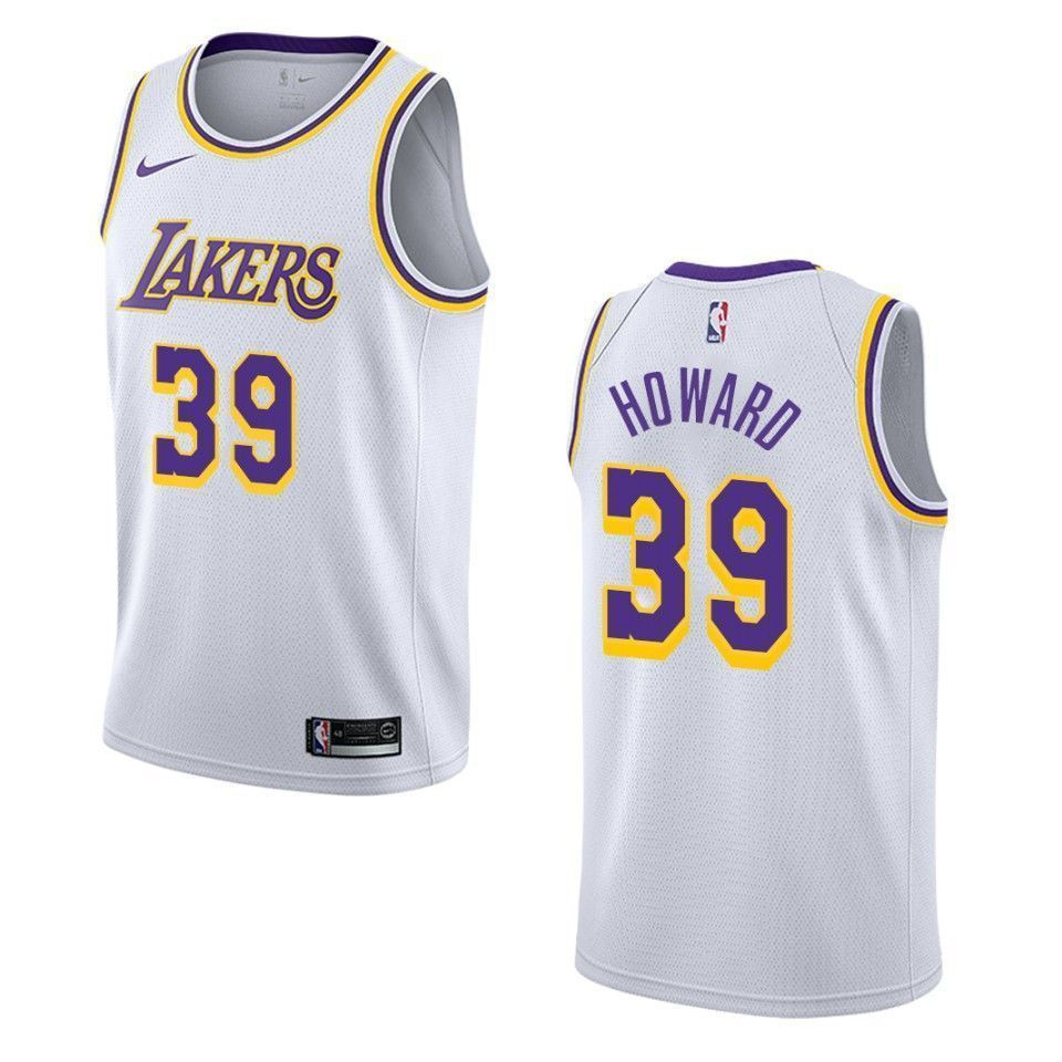 Men's Los Angeles Lakers 39 Dwight Howard Association Swingman Jersey - White - JS985 