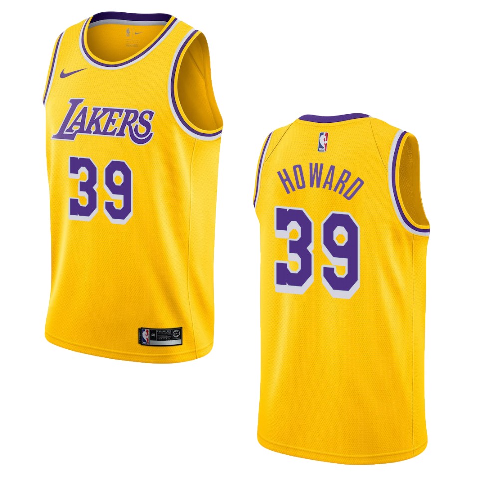 Men's Los Angeles Lakers #39 Dwight Howard Icon Swingman Jersey - Yellow