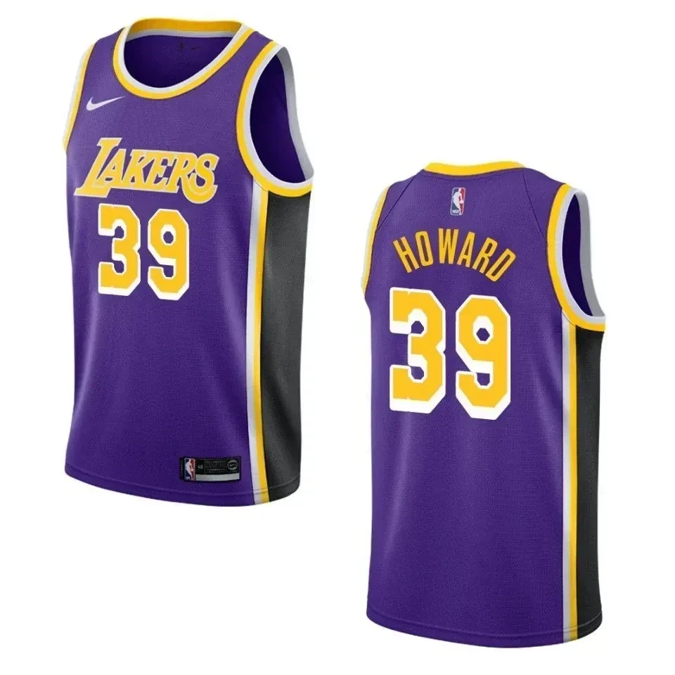 Men's Los Angeles Lakers 39 Dwight Howard Statement Swingman Jersey - Purple - JS892 