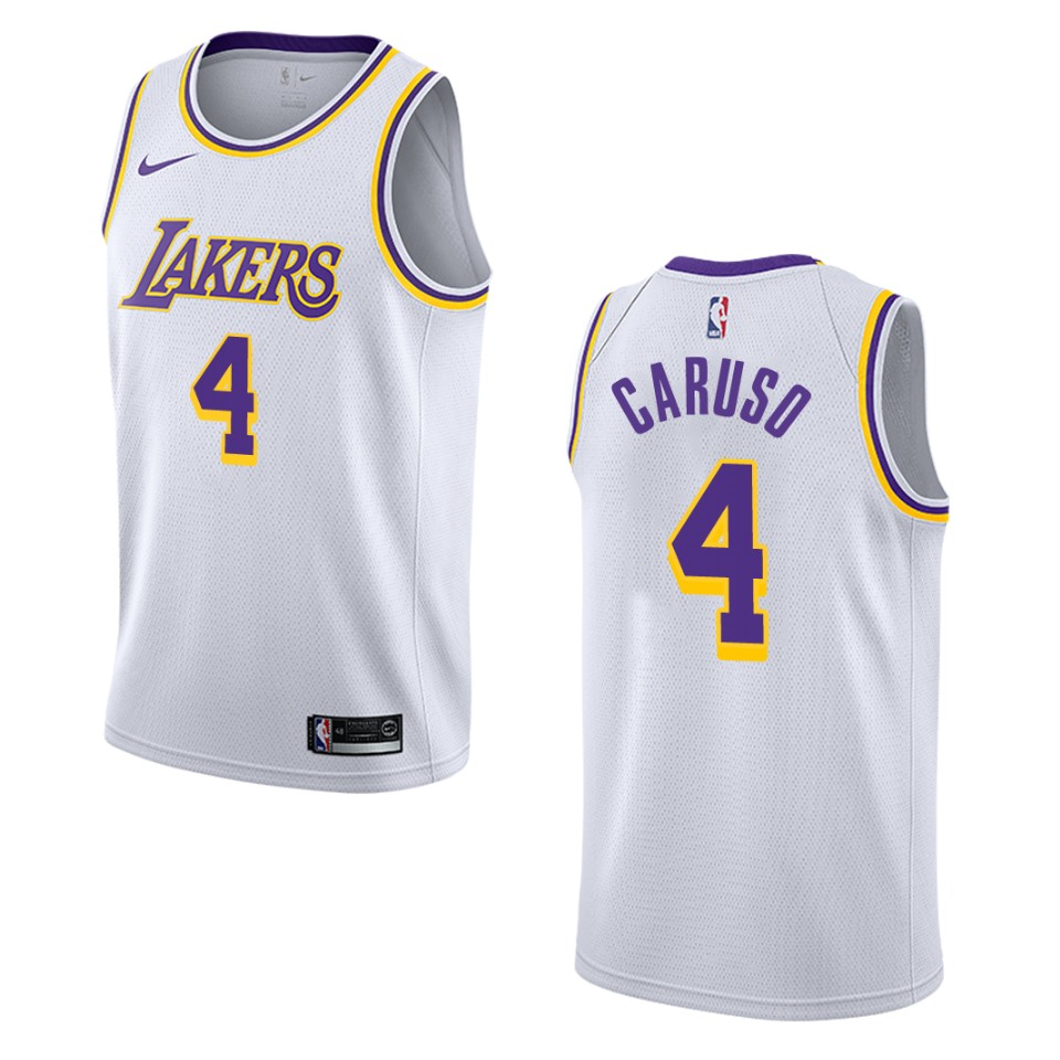 Men's Los Angeles Lakers #4 Alex Caruso Association Swingman Jersey - White
