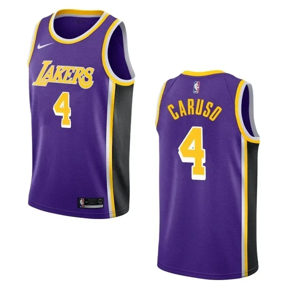 Men's Los Angeles Lakers 4 Alex Caruso Statement Swingman Jersey - Purple - JS719 