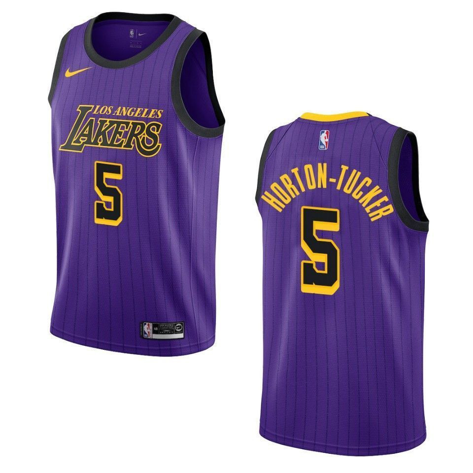 Men's Los Angeles Lakers 5 Talen Horton-tucker City Swingman Jersey - Purple - JS297 