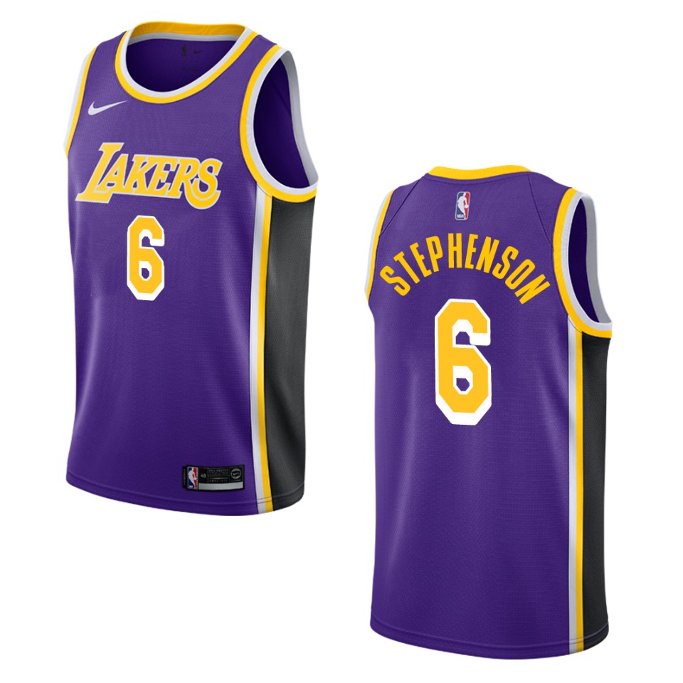 Men's Los Angeles Lakers #6 Lance Stephenson Statement Swingman Jersey - Purple