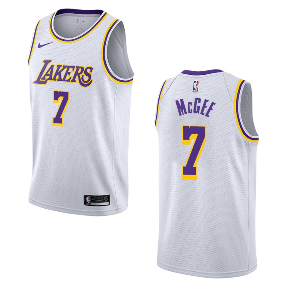 Men's Los Angeles Lakers #7 Javale Mcgee Association Swingman Jersey - White