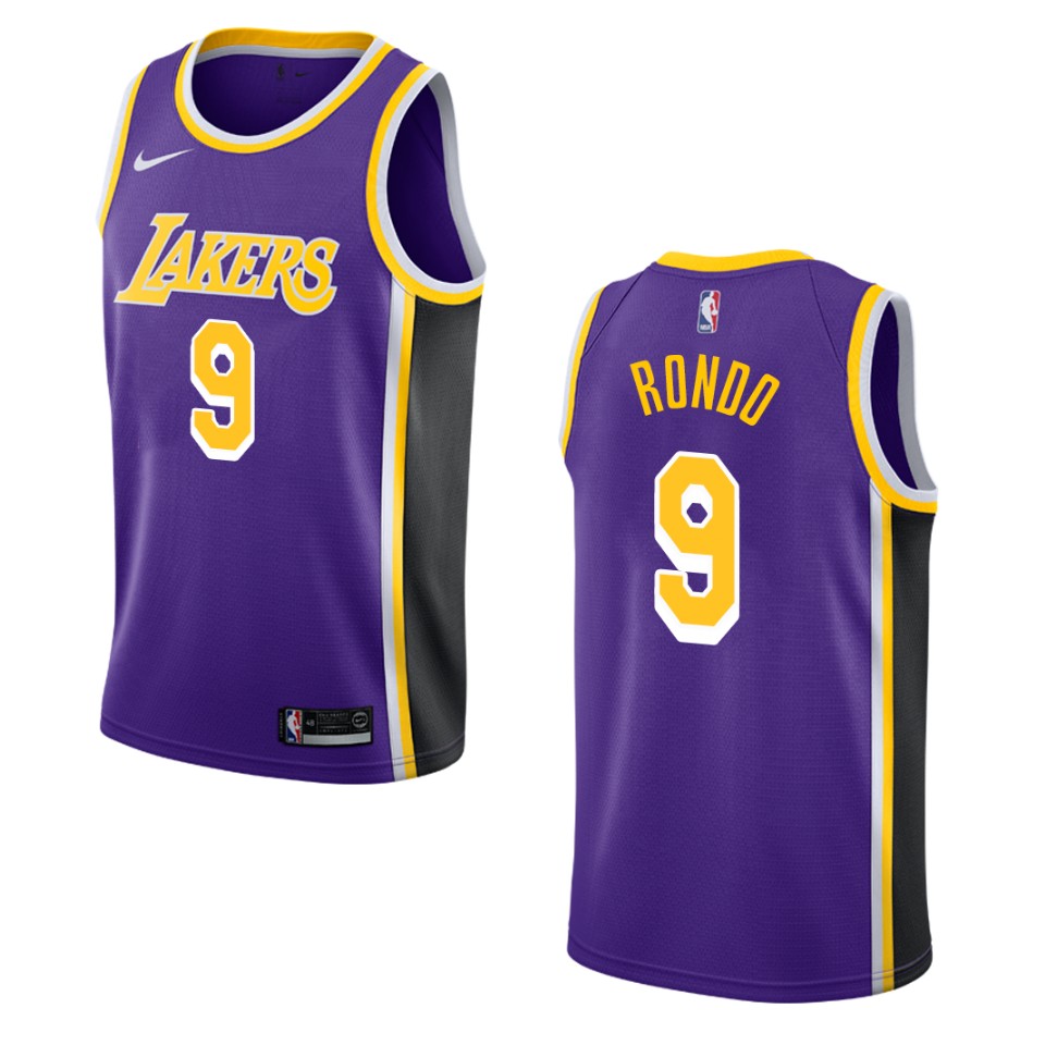 Men's Los Angeles Lakers #9 Rajon Rondo Statement Swingman Jersey - Purple