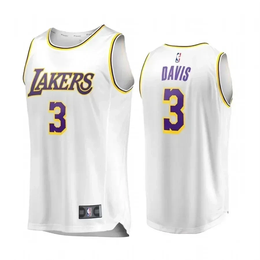 Men's Los Angeles Lakers Anthony Davis White Association Jersey - JS568 