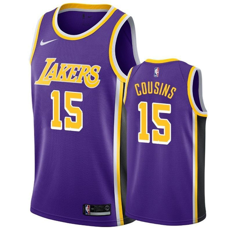 Men's Los Angeles Lakers Demarcus Cousins 15 Statet Jersey - JS421 
