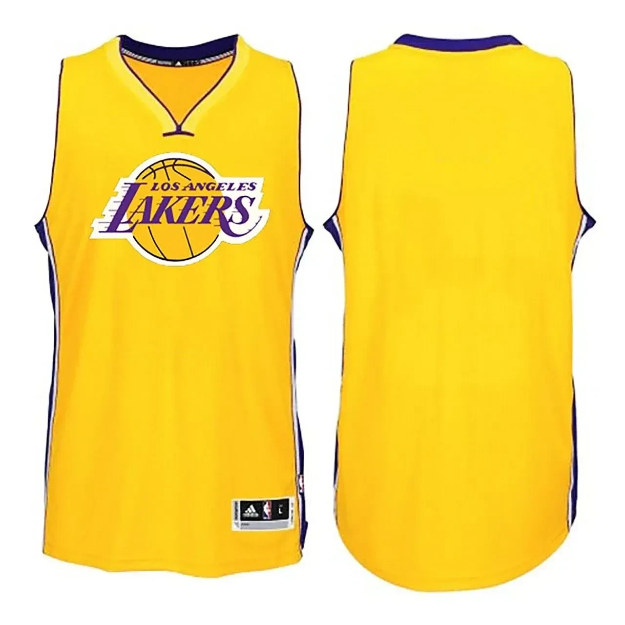 Men's Los Angeles Lakers Gold Blank Fashion Jersey - JS617 
