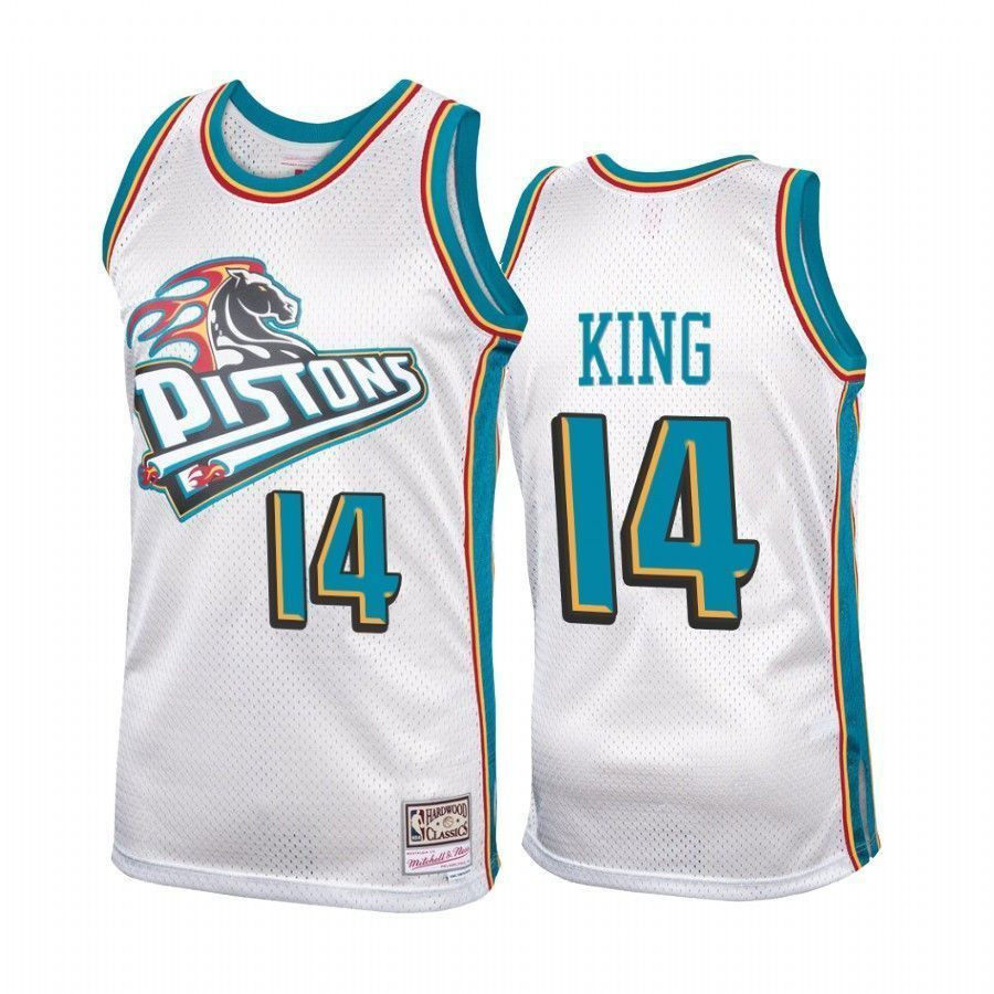 Men's Louis King 14 Detroit Pistons Platinum Hardwood Classics Jersey - JS567 