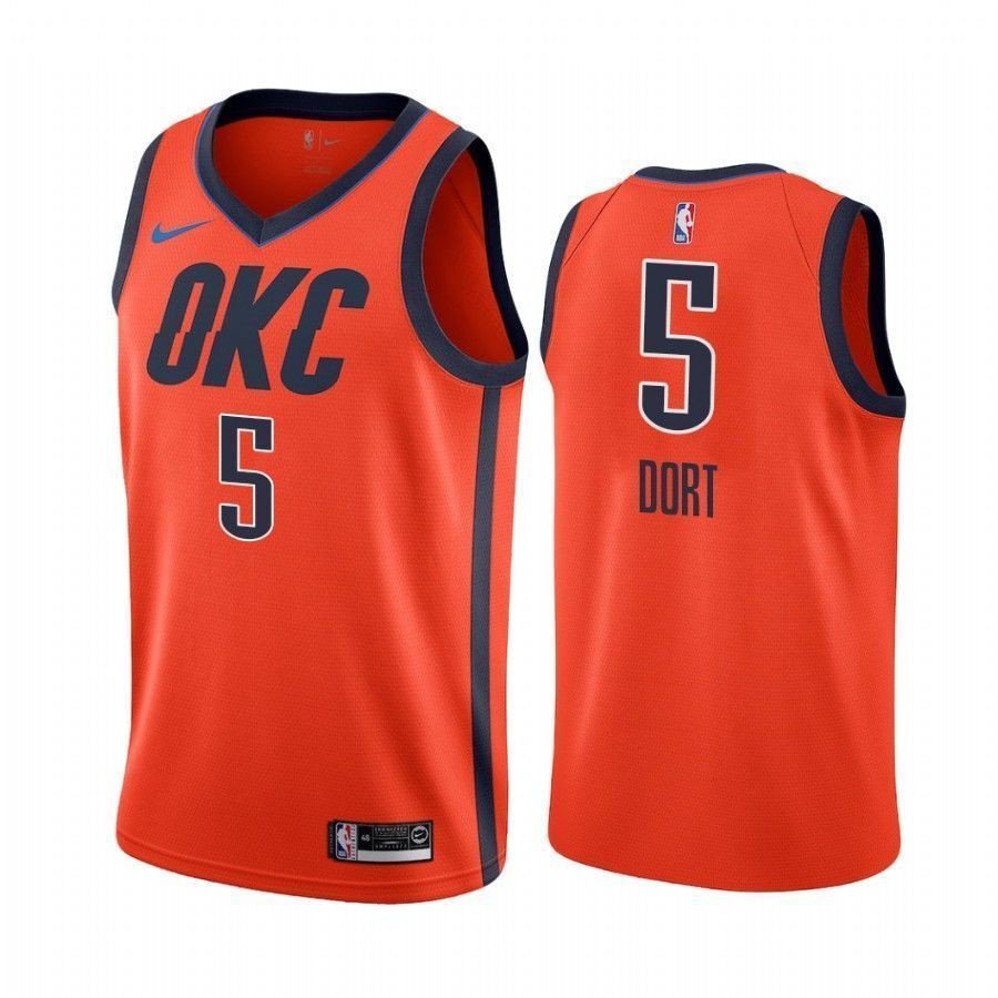 Men's Luguentz Dort Oklahoma City Thunder Orange Earned 5 Jersey - JS785 