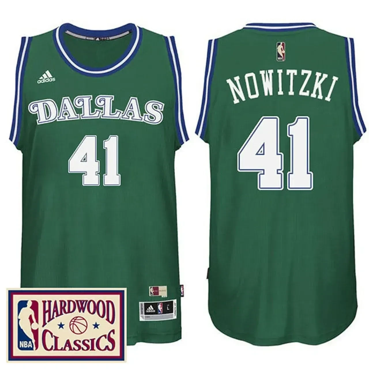 Men's Male 2016-17 Season Dallas Mavericks 41 Hardwood Classics Throwback Green Jersey Dirk Nowitzki Jersey - JS754 
