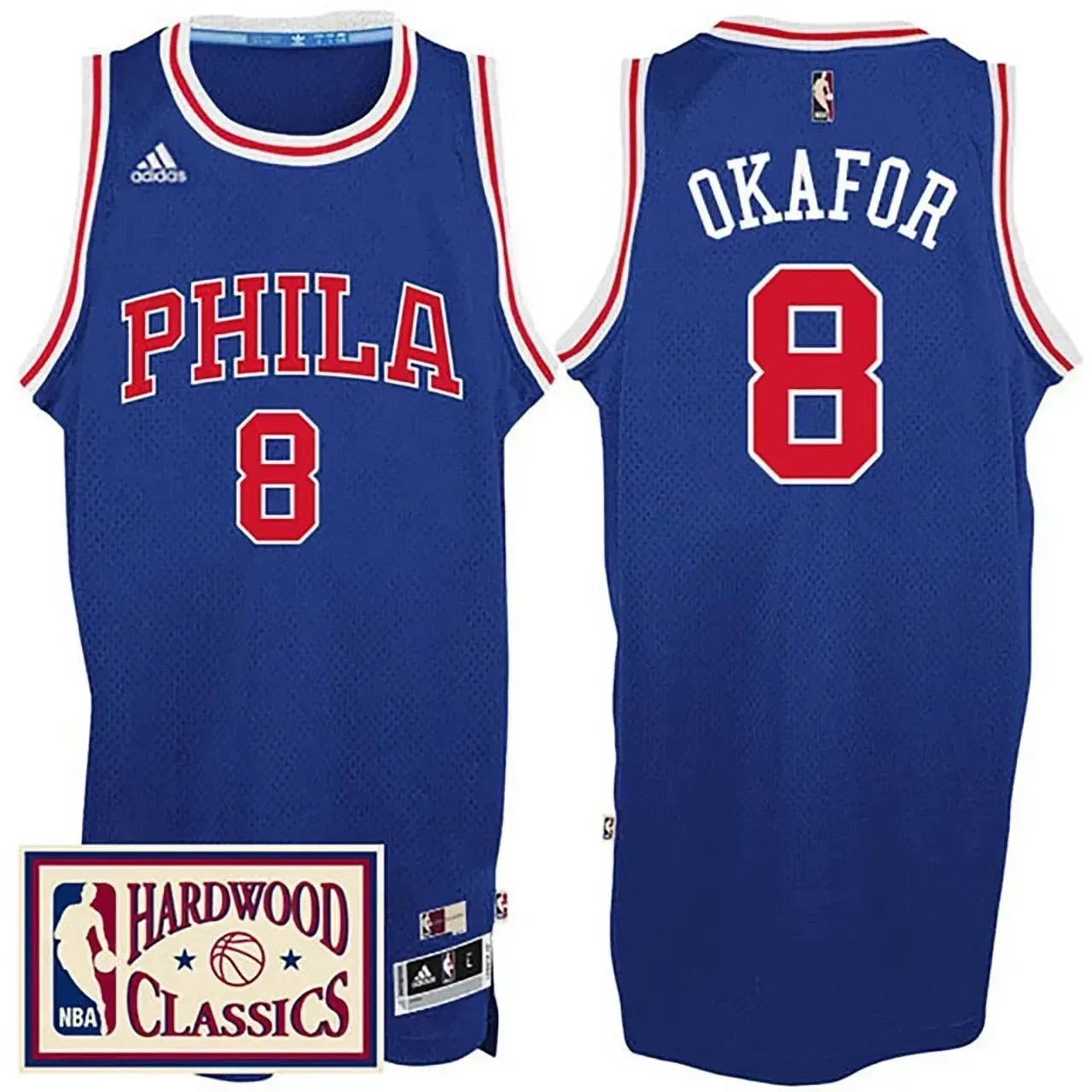 Men's Male 2016-17 Season Philadelphia 76ers 8 Hardwood Classics Throwback Royal Jersey Jahlil Okafor Jersey - JS965 