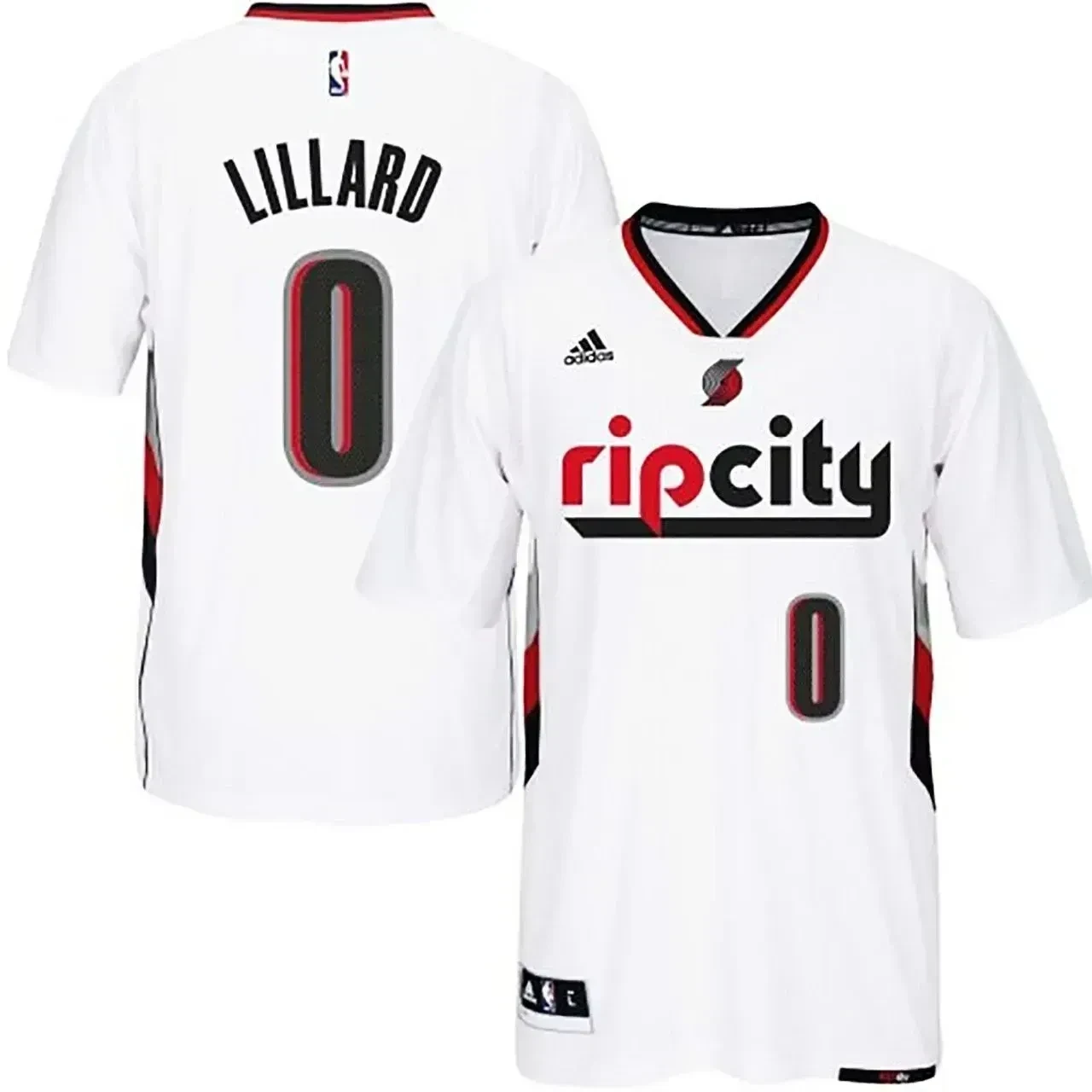 Men's Male Damian Lillard Portland Trail Blazers 0 2014-15 Swingman Rip City Pride Jersey With Sleeves Jersey - JS477 