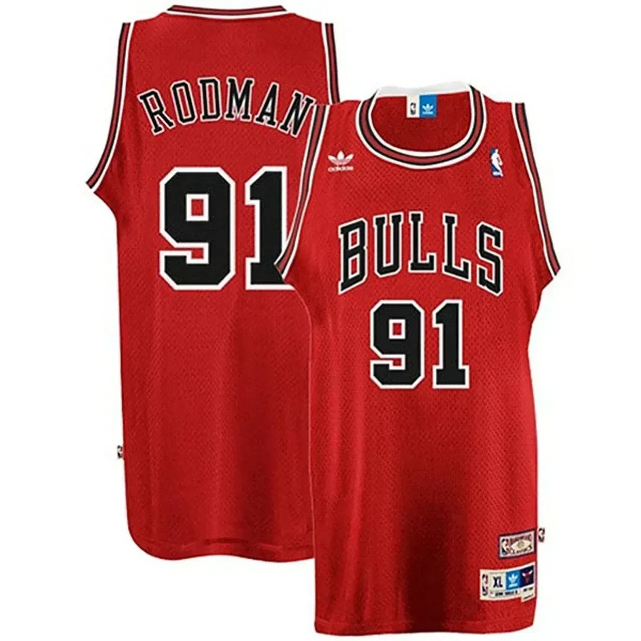Men's Male Dennis Rodman Chicago Bulls 91 Red Swingman Jersey - JS618 
