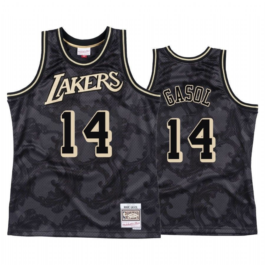Men's Marc Gasol 14 Los Angeles Lakers Black Toile Jersey - JS579 