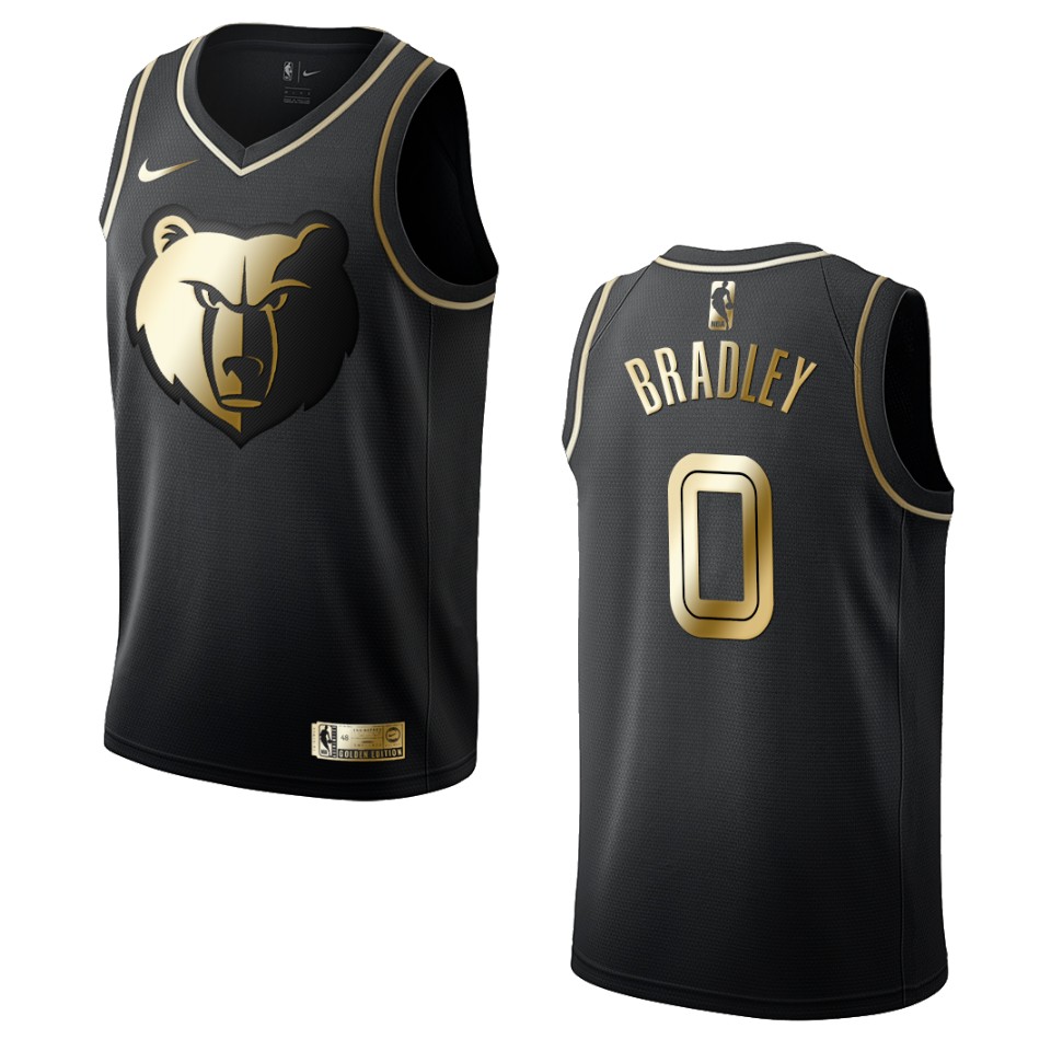 Men’s Memphis Grizzlies #0 Avery Bradley Golden Edition Jersey – Black